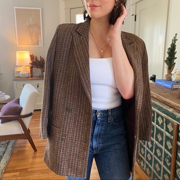 Vintage Jackets & Blazers - Vintage Oversized Wool Houndstooth Blazer ✨
